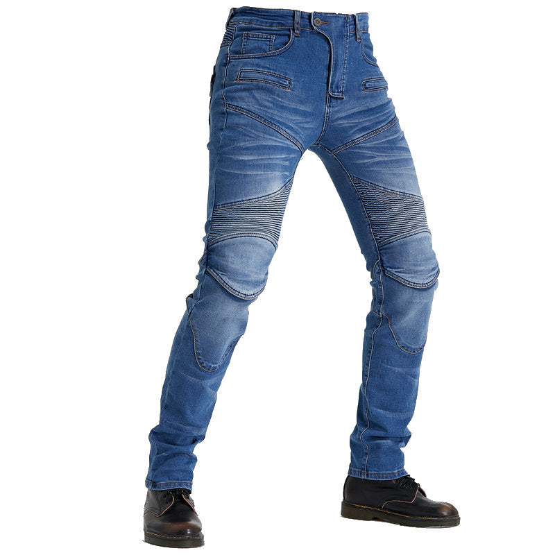 Motorcycle Riding PK718 Jeans With Protection Gear -Blue