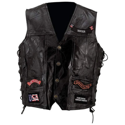 Mens Live To Ride Leather Vest