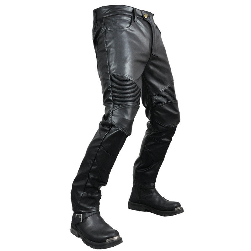 Pantalon de moto en cuir avec équipement de protection