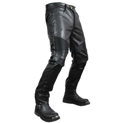 Pantalon de moto en cuir avec équipement de protection