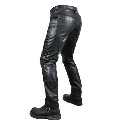 Pantalon de moto en cuir avec équipement de protection