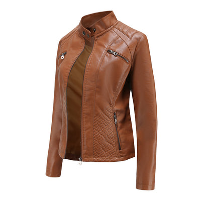 Veste de moto coupe slim en similicuir