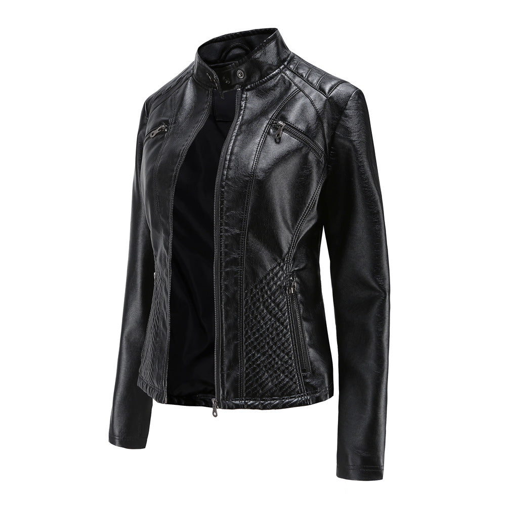 Slim Fit Faux Leather Moto Jacket