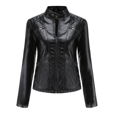 Slim Fit Faux Leather Moto Jacket