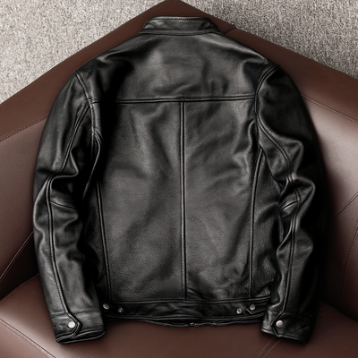 Cowhide Black Leather Jacket