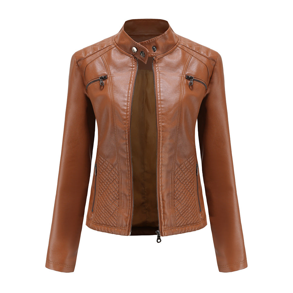 Veste de moto coupe slim en similicuir