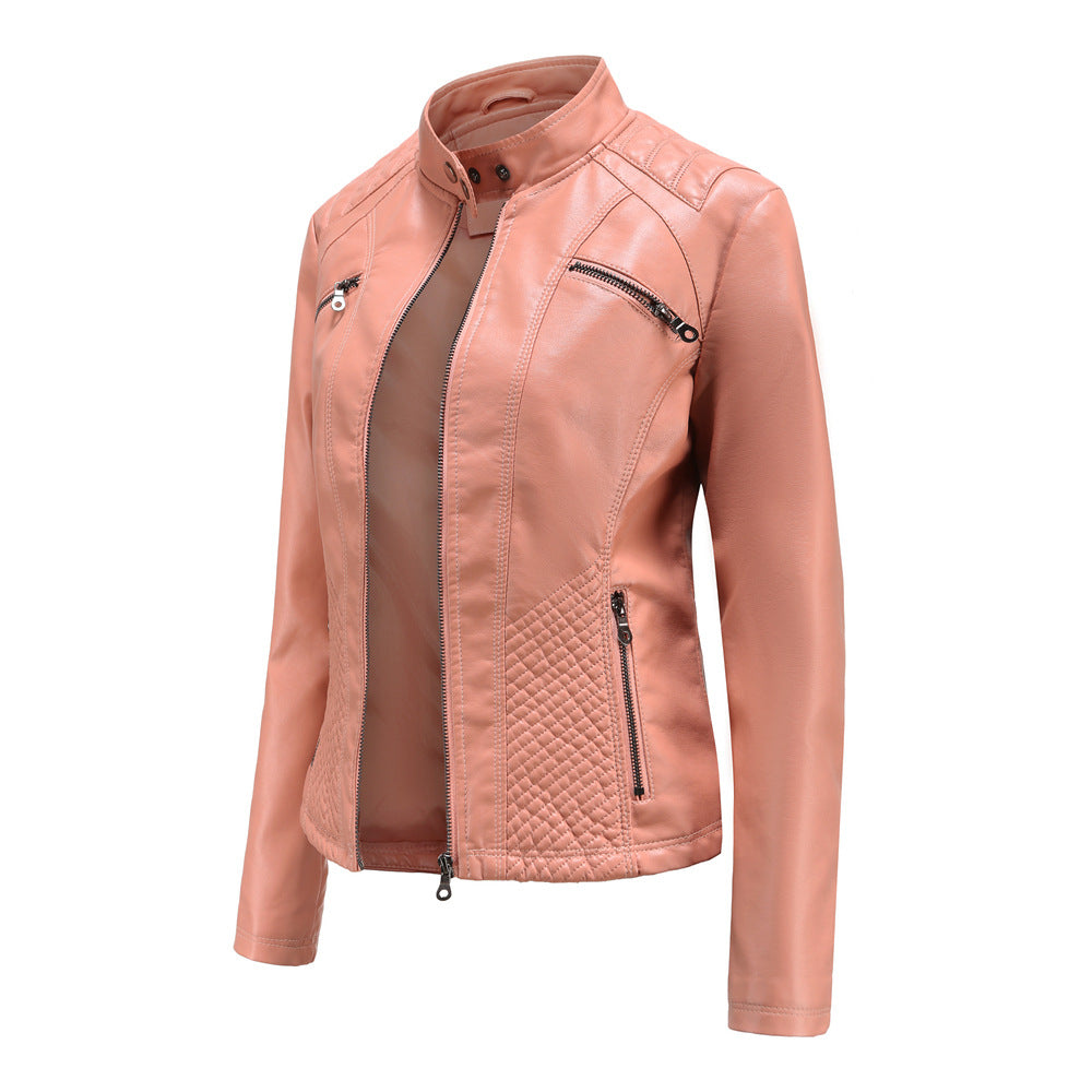 Slim Fit Faux Leather Moto Jacket