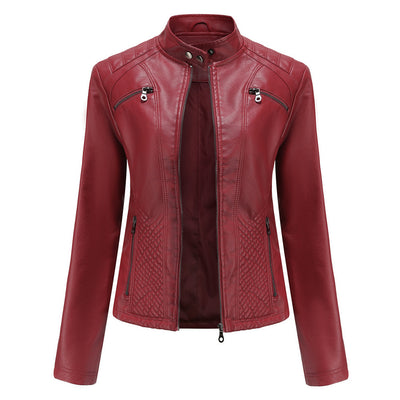 Slim Fit Faux Leather Moto Jacket