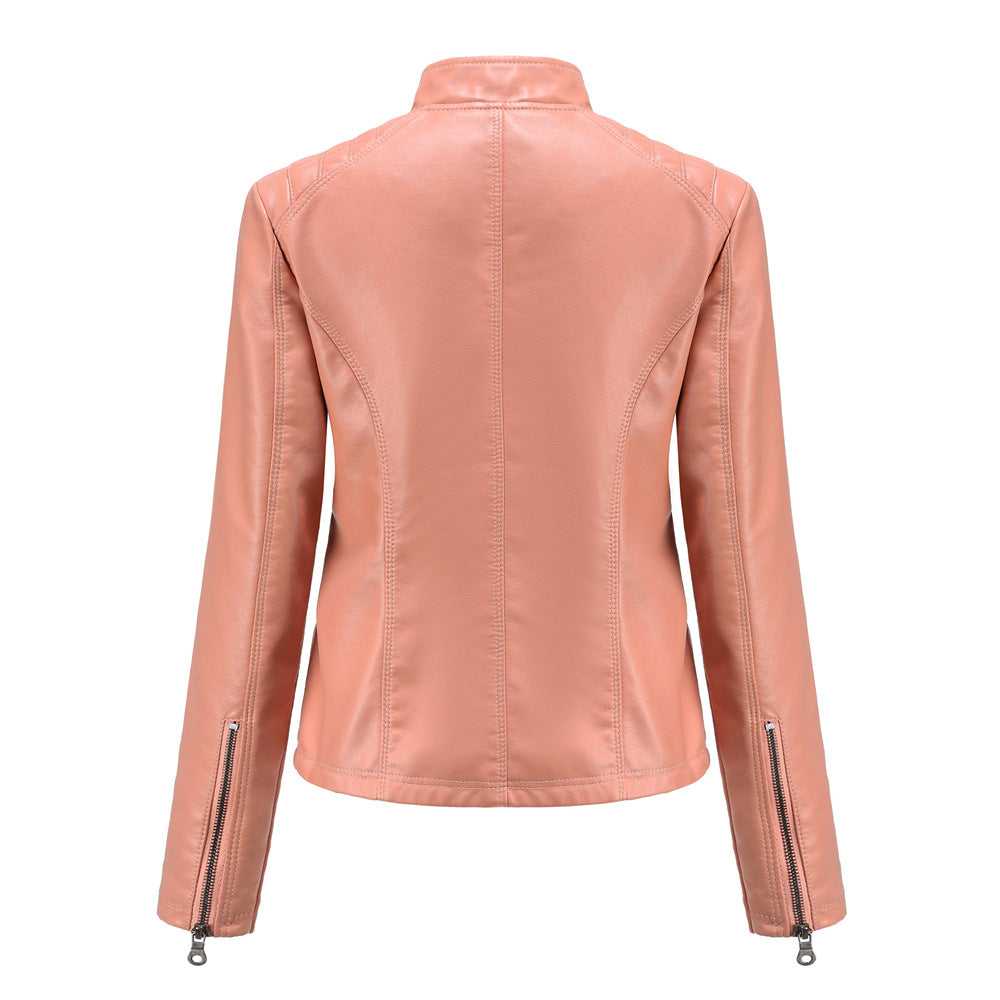 Slim Fit Faux Leather Moto Jacket