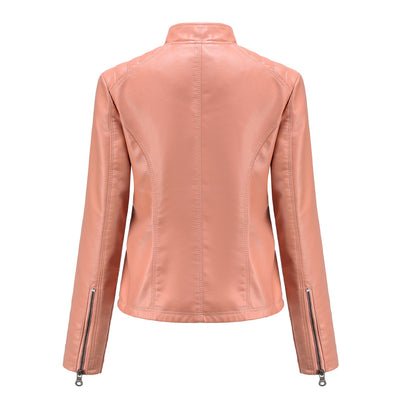 Slim Fit Faux Leather Moto Jacket