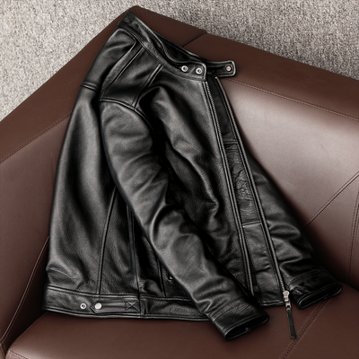 Cowhide Black Leather Jacket