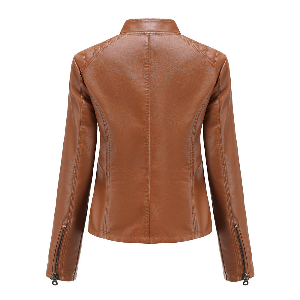 Slim Fit Faux Leather Moto Jacket