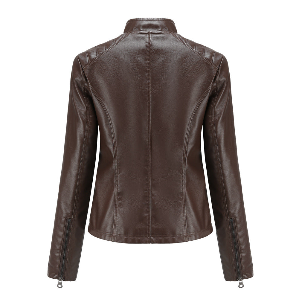 Slim Fit Faux Leather Moto Jacket