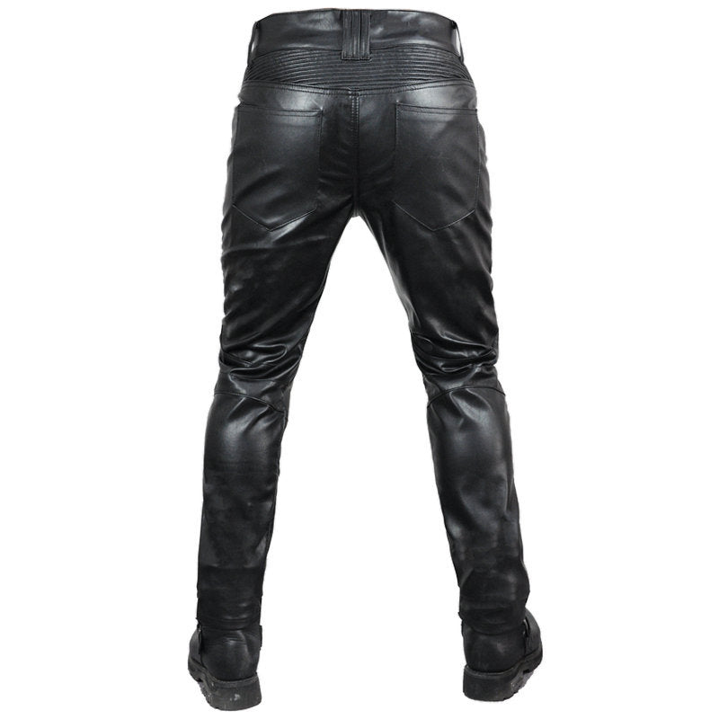 Pantalon de moto en cuir avec équipement de protection