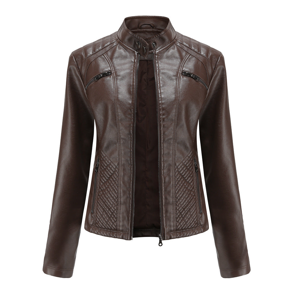 Slim Fit Faux Leather Moto Jacket