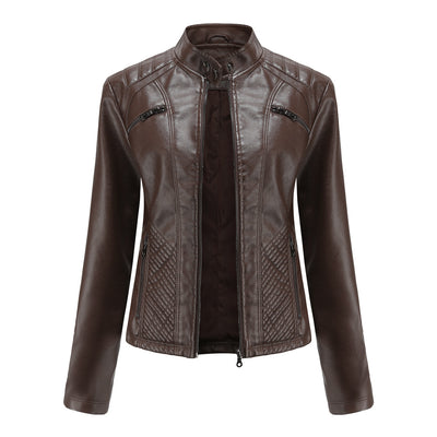 Veste de moto coupe slim en similicuir