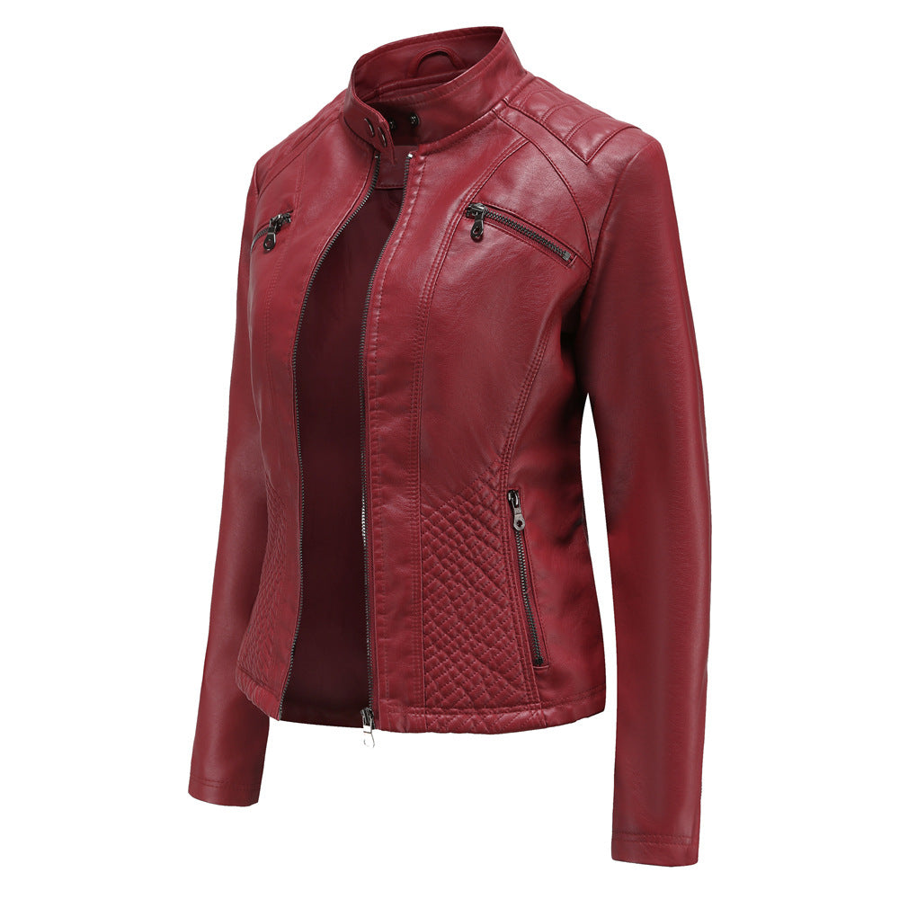 Veste de moto coupe slim en similicuir