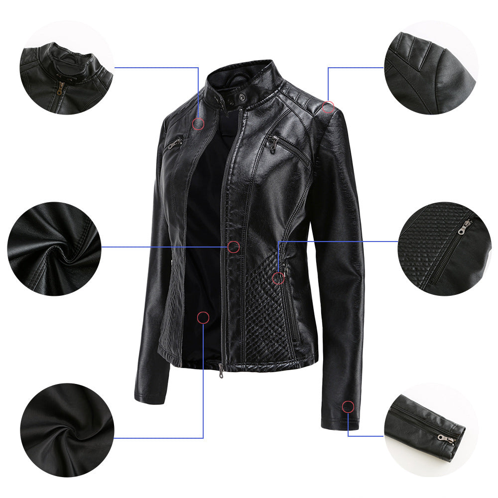 Veste de moto coupe slim en similicuir