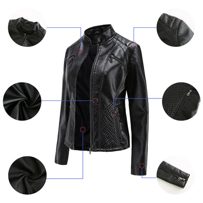 Slim Fit Faux Leather Moto Jacket