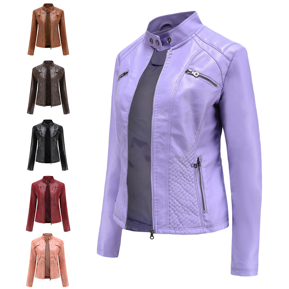 Women's Leather Racer Jacket