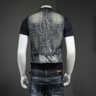 Classic Distressed Denim Vest