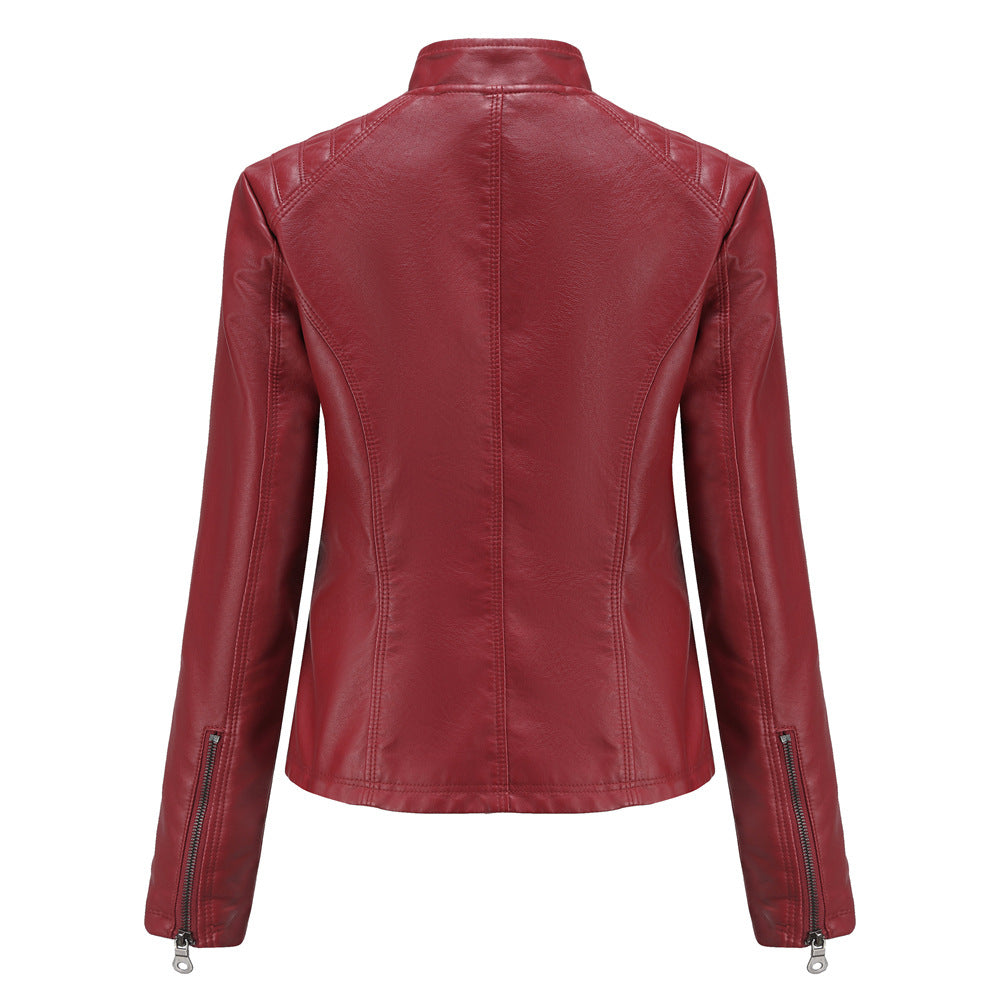 Slim Fit Faux Leather Moto Jacket