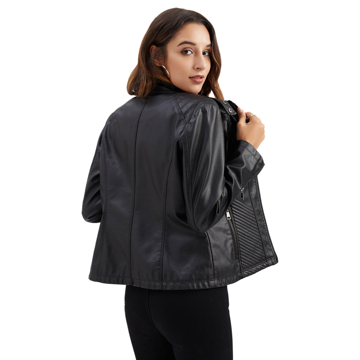 Women's Leather Racer Jacket