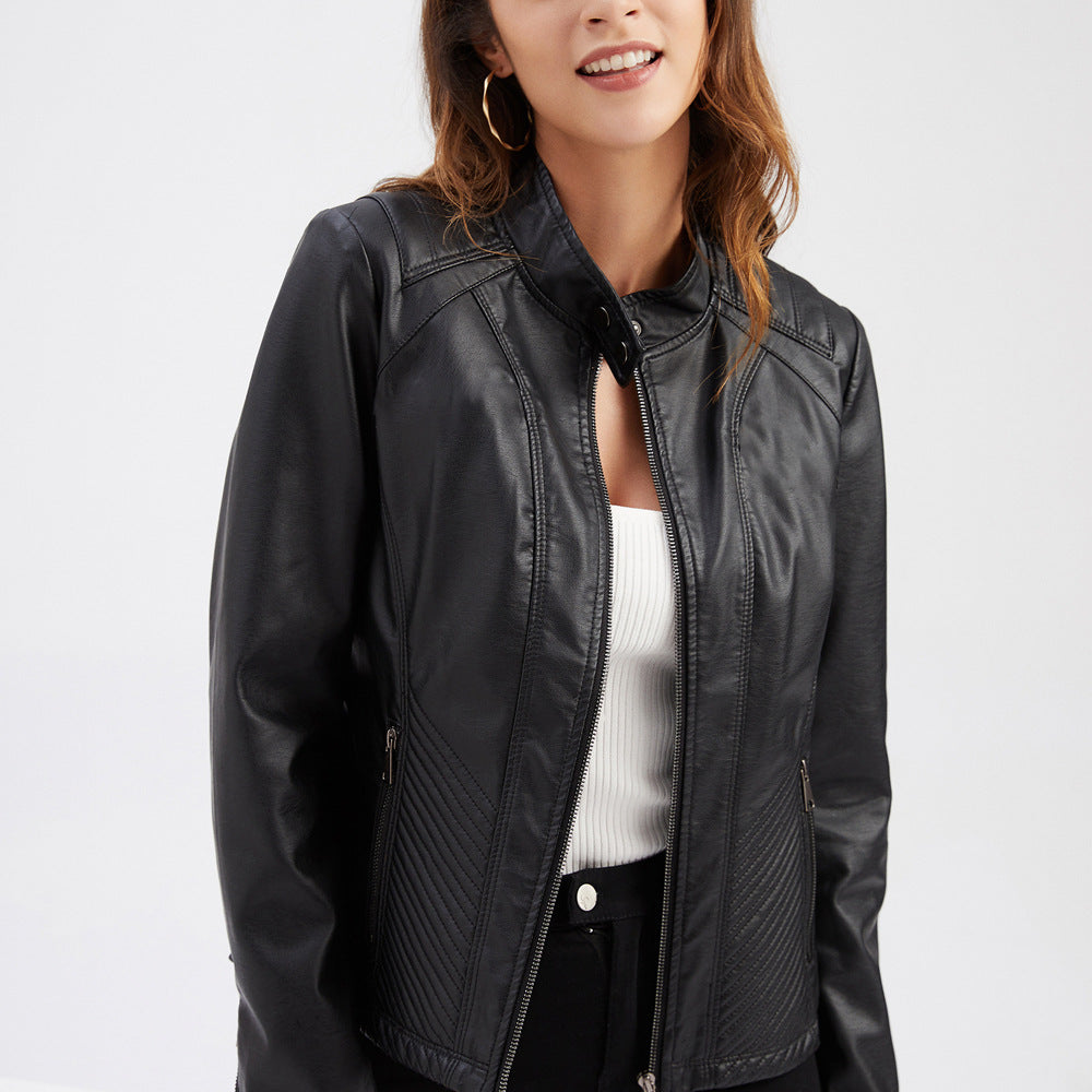 Women's Leather Racer Jacket