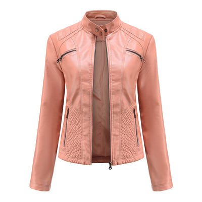 Slim Fit Faux Leather Moto Jacket