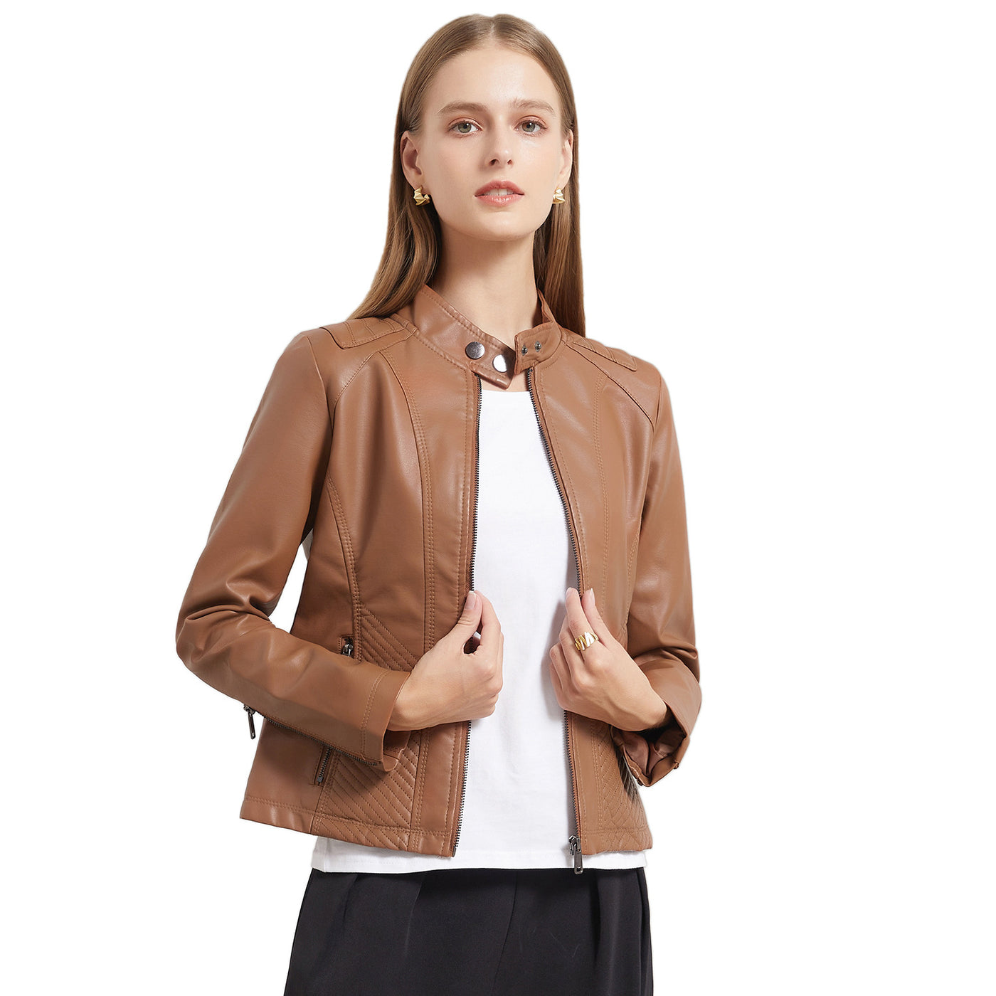 Veste de course en cuir pour femmes