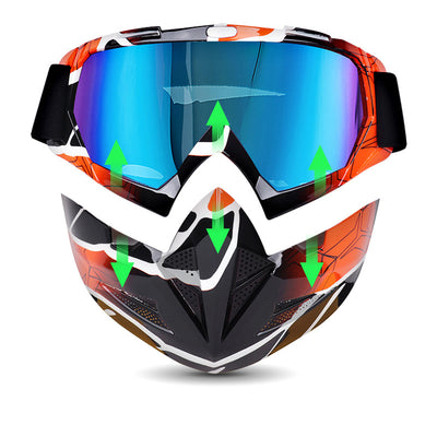 Motorcycle Goggles with Cool Detachable Face Shield