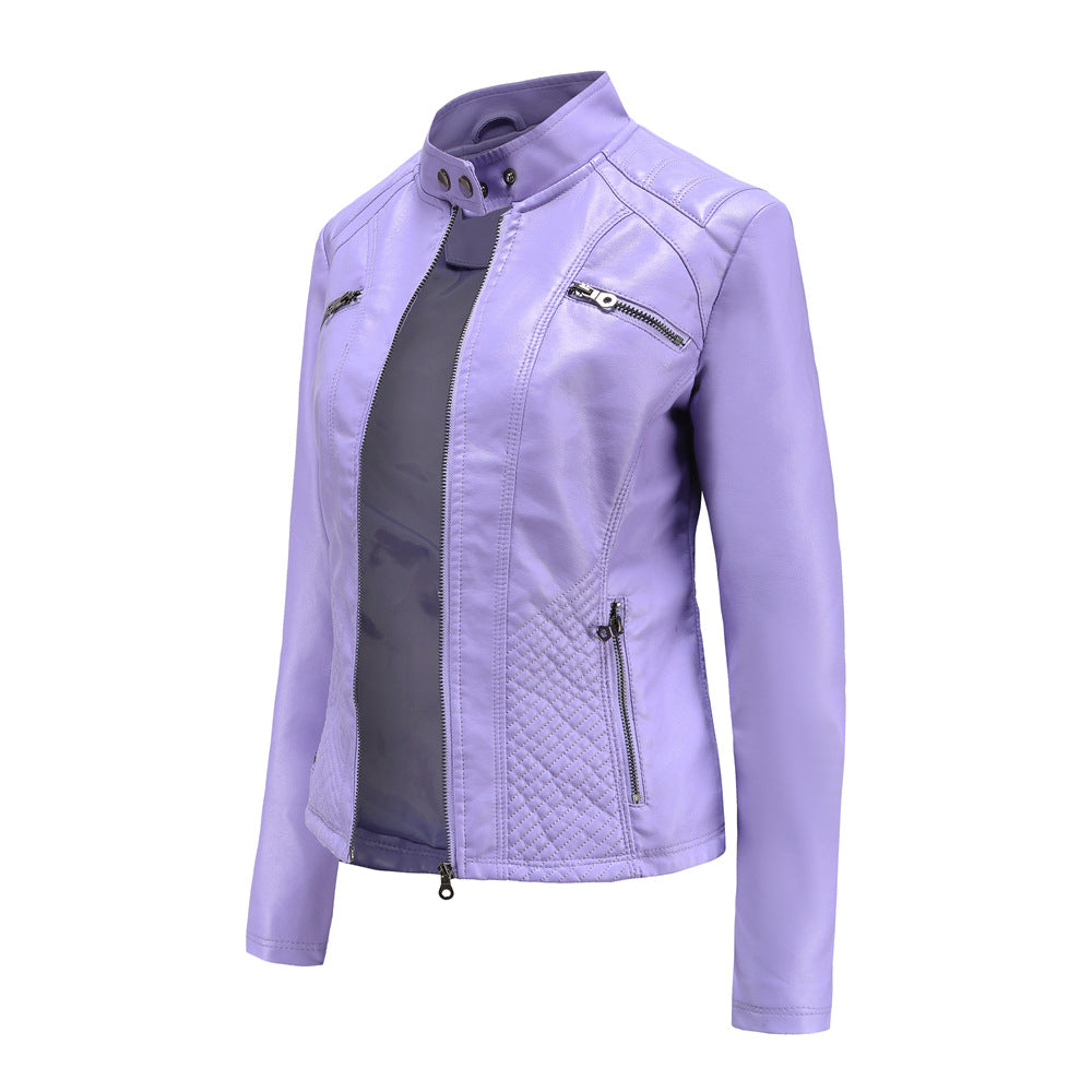 Veste de moto coupe slim en similicuir