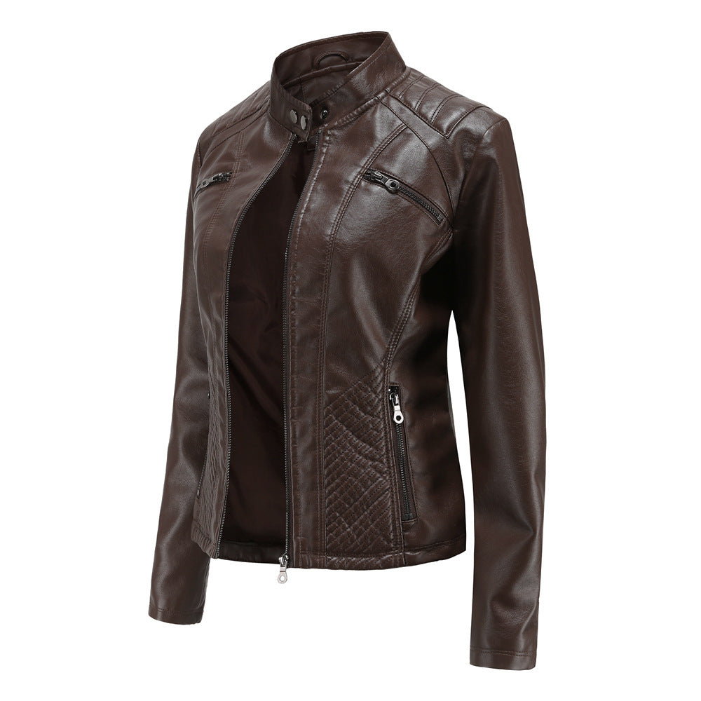 Veste de moto coupe slim en similicuir