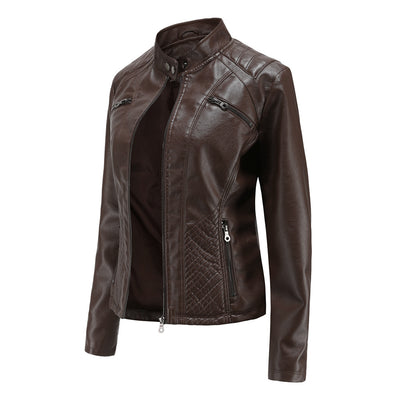 Slim Fit Faux Leather Moto Jacket