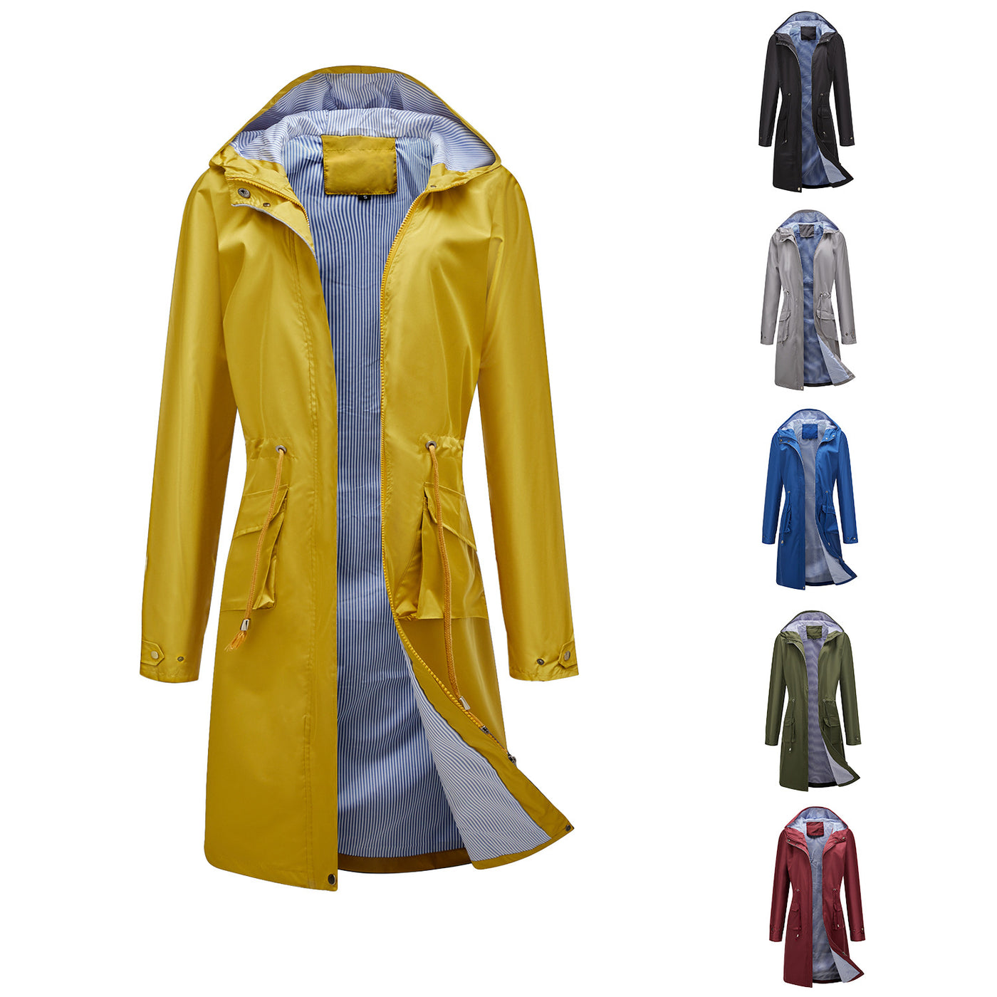 Women's Outdoor Raincoats Hooded Trench Coats