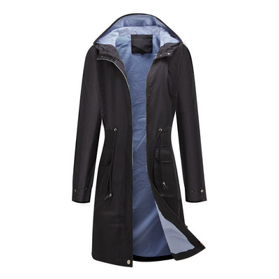 Women's Outdoor Raincoats Hooded Trench Coats