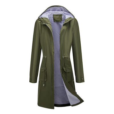 Women's Outdoor Raincoats Hooded Trench Coats