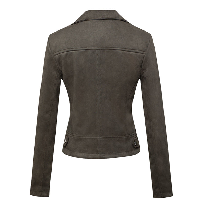 Veste de moto en daim pour femmes