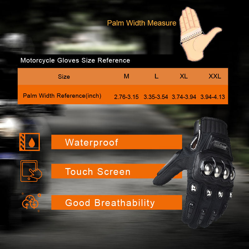 Motorcycle Riding Gloves with Alloy Steel Protective Shell