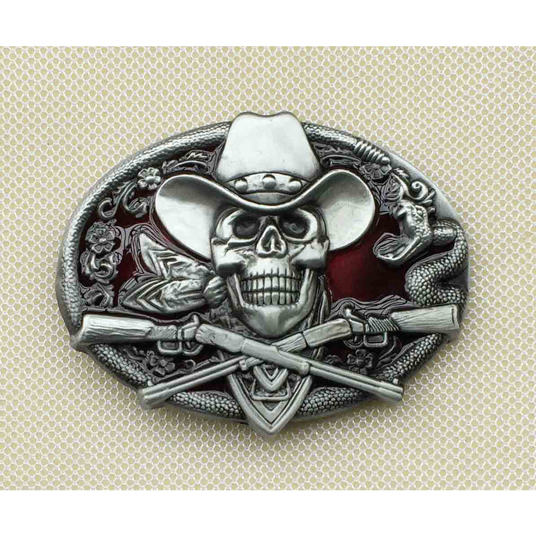 Western Cowboy Skull Belt Buckle