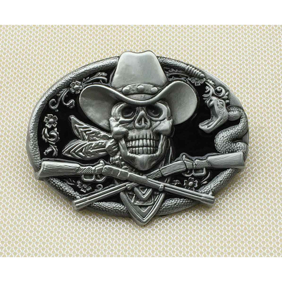 Western Cowboy Skull Belt Buckle