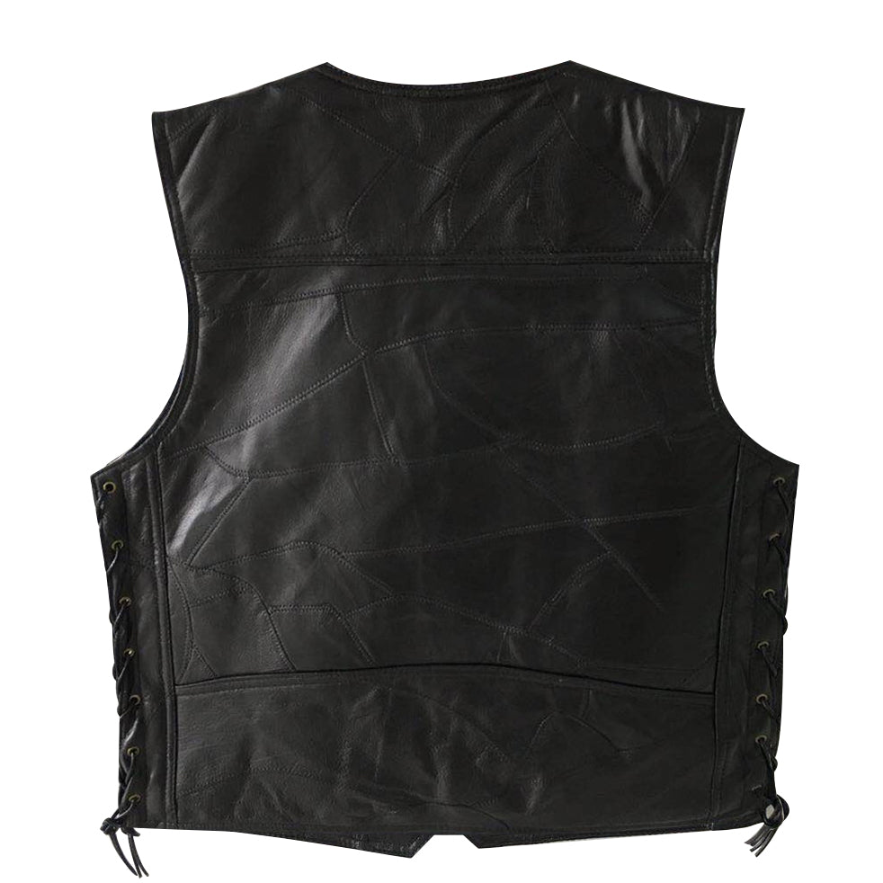 Gilet en cuir vintage pour hommes 