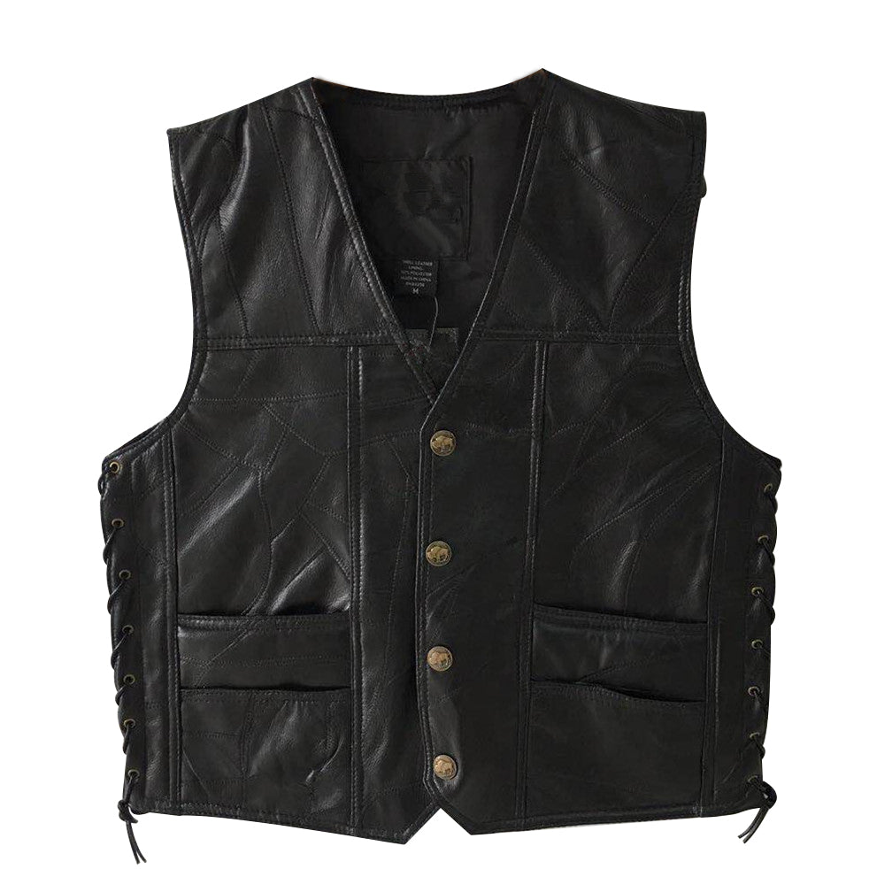 Gilet en cuir vintage pour hommes 